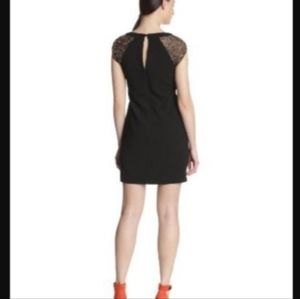 Trina Turk LBD Cocktail Dress sz 2 Beaded Shoulders Wedding Guest Cocktail